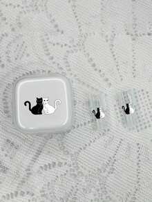 3 piezas Estuche protector transparente de 40W para cargador, Estuche protector de cargador de 17, Estuche protector de cargador de 40W, Protector de cable, Patrón de perro salchicha/gato y ovillo/3 ositos compatible con iPhone - Multicolor - Ver 9