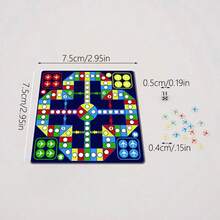 1:12 Scale Mini Flight Chess (Including 1 Chessboard, 1 Dice, 16 Chess Pieces), Miniature Flight Chess Toy, Creative Acrylic Flight Chess Model - Multicolor - View 3