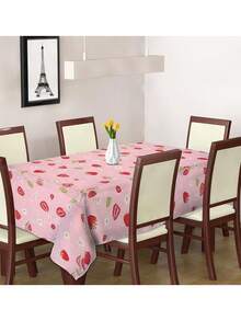 1件草莓主题桌布，涤纶材质，适合水果主题派对和庆祝活动，是家庭聚会、节日、派对和现代家居装饰的理想之选，也是家庭派对装饰的完美点缀 | 奢华餐桌装饰 | 时尚桌布 - 彩色 - 查看 13