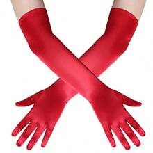 Satin Long Bridal Gloves, Vintage Style For Wedding Photography, Travel Shooting, Sun Protection, Wedding Dress & Gown - Multicolor - View 7