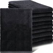 10条装卸妆巾，12 x 12英寸超细纤维化妆毛巾，大包装，可重复使用，吸水性强，柔软棉质面巾，女士礼品