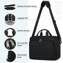 Men's 15.6-Inch Laptop Bag Waterproof Laptop Briefcase Laptop Shoulder Bag Portable Laptop Bag With Detachable Keychain For Business, Travel, Work, And College, Black Laptop Case - Multicolor - View 5