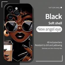 Beautiful Woman Pattern Phone Case , Soft Silicone, Fully Protected And Shockproof Cover For IPhone 17 16 15 Pro Max 14 13 12 11 X Plus Sitka Cool Air - màu đen - Xem 10