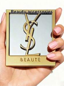 Yves Saint Laurent Gold Square Mirror, High-End Quality, Large Logo, Portable, Convenient For Makeup And Daily Use - Gold - View 5