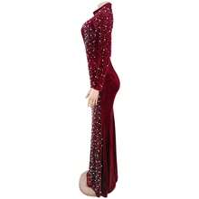 2026 New Style Women's Evening Gown - Elegant Silk Embroidered Diamond Gown For European And American Fashion Women - Women's Gift - Wedding And Banquet Dress - C7616-酒紅 - 查看 8