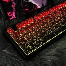 130键繁荣渐变键帽，繁荣渐变均匀4.0全套130键侧印背光键帽 - 紅色 - 查看 1