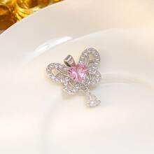 1件优雅蝴蝶结独特设计水滴流苏锁骨链吊坠项链，配饰 - 1件蝴蝶項鍊 - 查看 2