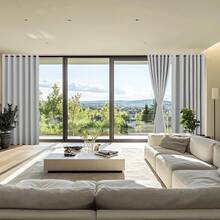 Patio Door Curtain Sound Blocking, Bedroom Privacy Room Divider Curtain Screen Partitions, Thermal Insulated Blackout Closet Sliding Door Curtain (1 Panel, 8.3ft Wide By 7ft Long, Gray) - 白色 - 查看 2