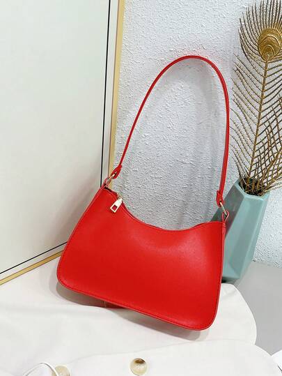 Fashionable Minimalist One Shoulder Underarm Baguette Bag, Versatile For Daily Use