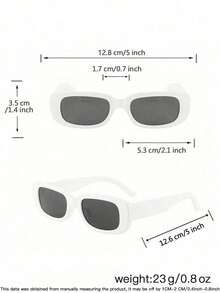 1 set de 4 piezas de gafas con marco rectangular de policarbonato clásico con forma de corazón brillante para niños y niñas de 5 a 9 años, para uso al aire libre, con estuche - Multicolor - Ver 8