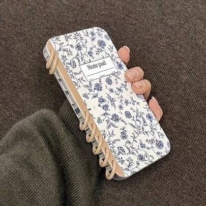 1pc Blue & White Porcelain Pattern Flip Cover Notebook Phone Case Compatible With Apple 16/16 Pro/16 Plus/16 Pro Max/11/11 Pro/11 Pro Max/12/12 Pro/12 Pro Max/13/13 Pro/13 Pro Max/14/14 Plus/14 Pro/14 Pro Max/15/15 Plus/15 Pro/15 Pro Max/17/Air 17 Pro/17 Pro Max, Great Gift For Friends, Students, Girlfriends, Book-Style