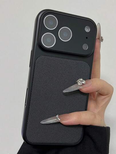 Carbon Luxury Knitted Artificial Leather Phone Case Compatible With IPhone 17 Pro Max 17 Pro 17 16 Pro Max 15 14 Pro Max 13 ProMax Fashionable Fabric Texture Shockproof Protection Cover