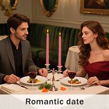 12 Pieces Of 10 Inch Spiral Wax, Non Dripping, Smoke-Free, Odorless, Suitable For Families, Weddings, Parties, Seasonal Celebrations, Emergencies, And Home Decor. Multiple Colors To Choose From, Lovers Can Save And Create A Romantic Atmosphere. - 粉色 - 查看 11