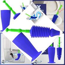 Bathroom Toilet Plunger - Heavy Duty Clog Remover With Effective Unblocker Bellows Design - 如圖 - 查看 1