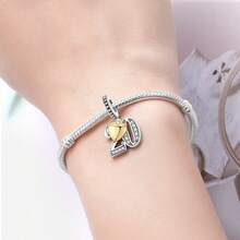 CYMYSS 1pc Fashionable Numeral Pendant, Silver-Plated Copper With Cubic Zirconia, Heart Accent, Birthday/Anniversary Gift For Women - Multicolor - View 7