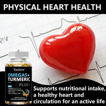 Cápsulas de Cúrcuma Omegas+, 5 en 1 con EPA y DHA, que favorecen la absorción, la movilidad articular y la salud, 120 cápsulas - 1 botella - Ver 5