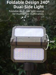 1pc Portable And Durable Multi-Functional Camping Lamp: Solar Charging + Dual-Side Lighting + Long-Lasting Battery Life, A Practical Equipment Suitable For Outdoor Camping / Night Fishing / Emergency Lighting.