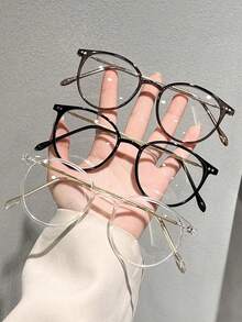 1/3 Pairs Round Full Frame Clear Lens Glasses, Fashion Glasses Suitable For Computer,Gaming, TV, Smartphone, Eye Protection - Multicolor - View 5