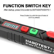 HT662刹车油液位测试仪，兼容DOT3、DOT4、DOT5.1标准，适用于汽车保养 - 紅色 - 查看 3