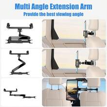 6-13 Inch Tablet Car Mount, 360 Degree Adjustable Car Phone & Tablet Holder, Suitable For Travel - Black - View 5