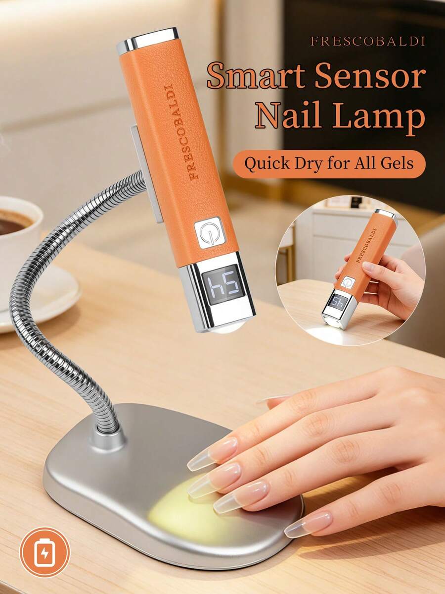 1 đèn LED UV mini sạc lại được, thích hợp cho móng gel, đèn sấy móng nhanh, dụng cụ làm móng nghệ thuật, thiết bị làm móng sạc lại được.