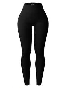 Women's Athletic Compression Leggings Yoga Pants For Hiking Trekking Gym High Waist Stretchy Comfortable Breathable Workout Running Tights - 黑色 - 查看 1