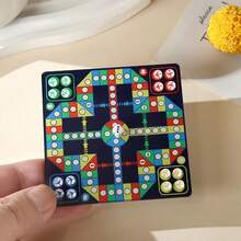 1:12 Scale Mini Flight Chess (Including 1 Chessboard, 1 Dice, 16 Chess Pieces), Miniature Flight Chess Toy, Creative Acrylic Flight Chess Model - Multicolor - View 2