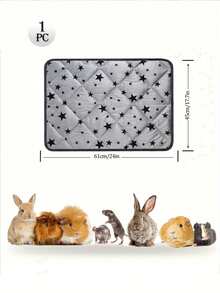 2 piezas de almohadillas lavables para orina de cobayas - Alfombrillas con estampado de estrellas para jaula de cobayas, impermeables, reutilizables, antideslizantes, súper absorbentes, adecuadas para mascotas pequeñas como conejos, hámsteres, ratones - Multicolor - Ver 8