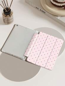 Pink Polka Dots Tablet Protective Case,Compatible With IPad 9.7/10.2/10.5/10.9/12.9/Pro 11, 10th Gen,Compatible With Samsung Galaxy Tab S6 Lite 10.4 Inch,Compatible With Kindle Paperwhite 12th Gen 2024,Kindle (11th Generation) 2022 Release,Soft Anti-Fall Protection,Smart Stand/Automatic Wake Up/Sleep,Christmas Gift. - Hồng - Xem 3