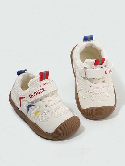 1 Pair Cute Unisex Kids Mesh Breathable Anti-Kick Sports Shoes, Fashion Casual Sneakers For Boys, Soft Bottom Non-Slip Toddler Shoes, Suitable For Spring, Summer And Autumn