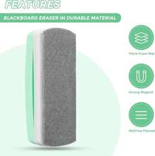 Ddaowanx Whiteboard Eraser, Magnetic Dry Erase Eraser, Glass Board Eraser,School And Office Supplies, Pack Of 2 (Light Green) - ColorH - 查看 2