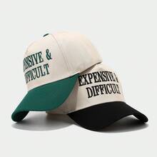 1pc Women's "Expensive & Difficult" Embroidered Letter Trucker Hat, Casual Baseball Cap, Suitable For Spring, Autumn, Street, Travel, Beach Vacation - màu xanh lá - Xem 3