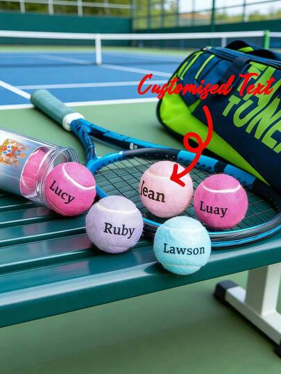 1pc Customizable Tennis Ball/Golf Ball, Personalize With Your Name, Multiple Colors Available, Christmas/Birthday Gift, High Elasticity, Suitable For Beginner Training And Matches, Pet Massage Ball, Chew Toy, Customizable Tennis Accessories, Pet Stress Relief Products