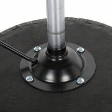 Black Round Rotating Bar Stool With Textured Lines Sturdy Height-Adjustable Seat For Kitchen Island Bar Counter Use - 預設 - 查看 7