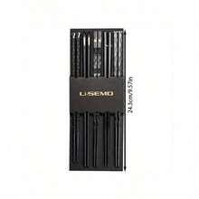 Heat-Resistant Alloy Chopsticks - Glass Fiber Polymer Material, Durable & Unbreakable For Home, Hotel & Restaurant Use - màu đen - Xem 3