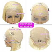 36 Inch 613# Blonde Lace Front Wig Human Hair Brazilian Virgin Straight Lace Front Wigs Human Hair 250% Density Colored Human Hair Wig 13x4 HD Lace Frontal Wig For Women 613# Colored Pre Plucked With Baby Hair Natural Hairline - S613 - 查看 10