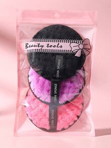 3pcs Reusable Makeup Remover Pads | Soft Washable Microfiber Cloth | Gentle Cleansing Pads For Face And Eyes - Multicolor - View 2