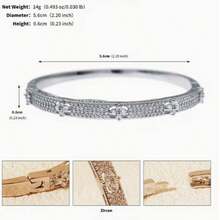 1 pieza de pulsera de circonita para mujer, un artículo sencillo y elegante para el día a día, un regalo de cumpleaños para la novia de una amiga. - Multicolor - Ver 5