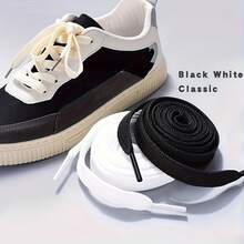 MIYA 1 Pair Classic Flat Shoelaces - Soft Fabric Shoe Strings Sneakers & Casual Shoes, 2 Color Athletic Laces, Durable Shoe Rope - 白色 - 查看 7