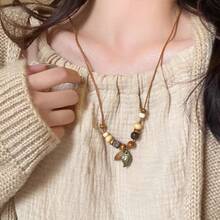 Natural Fruit Necklace Pendant Sweater Chain Clavicle Chain - 長橡果(每個都有差別的哦) - 查看 8