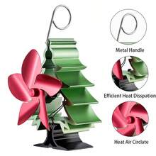 MICHSO 5-Blade Heat Powered Stove Fan Christmas Tree Log Wood Burner Efficient Home Heat Distribution Fireplace Fan