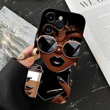 Beautiful Woman Pattern Phone Case , Soft Silicone, Fully Protected And Shockproof Cover For IPhone 17 16 15 Pro Max 14 13 12 11 X Plus Sitka Cool Air - màu đen - Xem 9