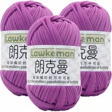 Lawkeman 3 peças/300g Fio de Camiseta de Poliéster de Alta Qualidade, Fio de Crochê e Tricô, Fio Grosso de Poliéster Macio e Elástico, 30m/100g por Rolo - Ideal para Projetos DIY, Chinelos, Cestas, Tiras de Tecido, Sacolas Artesanais Tecidas à Mão, Brinquedos, Sapatos, Tapetes, Cestas de Armazenamento - Multicolorido - Visão 51