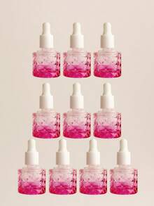 2 piezas/3 piezas/5 piezas/10 piezas/20 piezas Botellas de vidrio con cuentagotas recargables de 10ml para aceites esenciales y perfumes con diseño de piña redonda, mini viales transparentes rosas portátiles para muestras - Multicolor - Ver 22