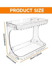 1 pezzo Organizer per trucco a doppio strato, assistente per la cura della bellezza, scatola portaoggetti per prodotti per la cura della pelle, scatola portaoggetti per gel doccia, scatola portaoggetti per protezione solare, vassoio per il trucco, organizer per il bagno, portabottiglie, regalo per la festa della mamma, decorazione per la casa, forniture per il ritorno a scuola, decorazione per la stanza del trucco, borsa per il trucco, articolo essenziale da viaggio - Multicolore - Visualizzare 3