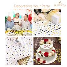 BEADNOVA 80th Birthday Confetti Eighty Years Old 80 Anniversary Number Confetti For Birthday Party Decor Wedding Table Decoration 1oz Gold Silver Black Mix - Vàng bạc - Xem 4
