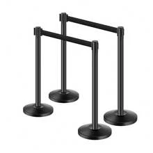 4Pcs Stanchion Post Crowd Control 4 Retractable Belts Sand Injection Base - Default - View 10