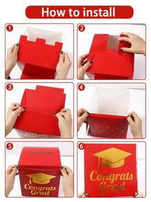 1 Bộ Hộp Thiệp Giấy Tiệc Tốt Nghiệp, Hộp Viết Lời Chúc Tốt Nghiệp In Hình Mũ Tốt Nghiệp Màu Đỏ & Vàng, Hộp Thu Thập Quyết Định Tốt Nghiệp, Đồ Dùng Tiệc Tốt Nghiệp, Trang Trí Tốt Nghiệp 2026, Phụ Kiện Trò Chơi Tiệc Tốt Nghiệp, Trang Trí Bàn Để Bàn Chúc Mừng Tốt Nghiệp, Quà Lưu Niệm Tốt Nghiệp, Quà Tặng Tiệc. - Mùa tốt nghiệp màu đỏ - Xem 11