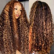 NATAN Sufeey Water Wave Lace Front Wig For Women - 13x4 HD Ombre Brown, Pre-Plucked With Youngsters Hair, 180% Density, Transparent Lace Closure - S4/27 - View 4