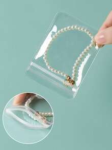 1个/20个装透明抗氧化珠宝密封袋，珠宝收纳册，防尘防丢珠宝收纳袋，项链、戒指、耳环收纳袋，适用于珠宝收纳整理，节日礼物，情人节礼物，女孩生日礼物 - 無色 - 查看 9